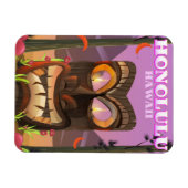 Honolulu Hawaii gezichtsmasker reisposter Magneet (Horizontaal)