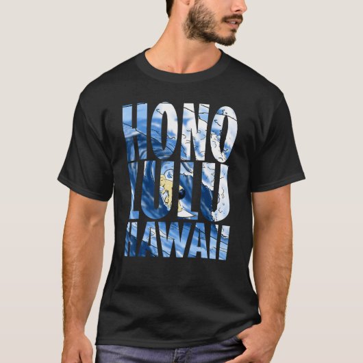 Honolulu Hawaii Hawaiian Islands Surf Surfende Sur T-shirt (Voorkant)