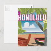 Honolulu, Hawaii, het Amerikaanse vintage-poster. Briefkaart (Voorkant / Achterkant)