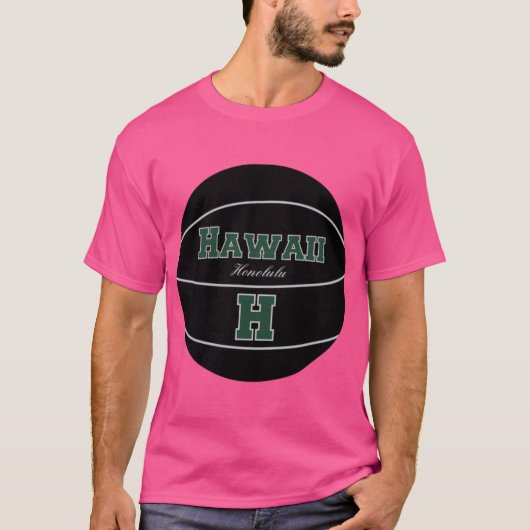 Honolulu Hawaii HI Basketbal T-shirt (Voorkant)