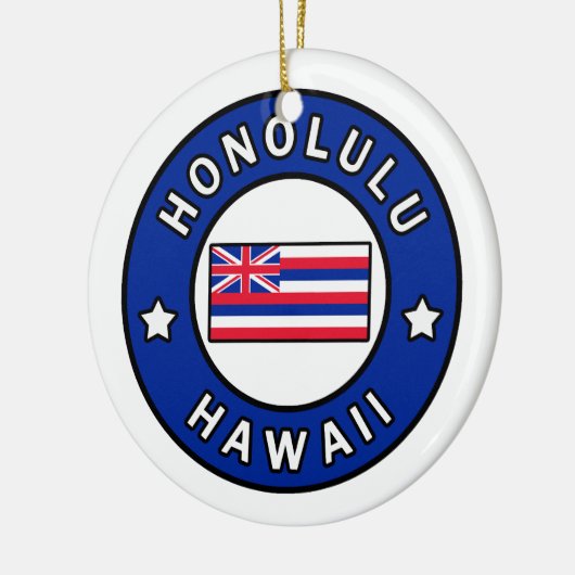 Honolulu Hawaii Keramisch Ornament (Links)