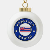 Honolulu Hawaii Keramische Bal Ornament (Voorkant)