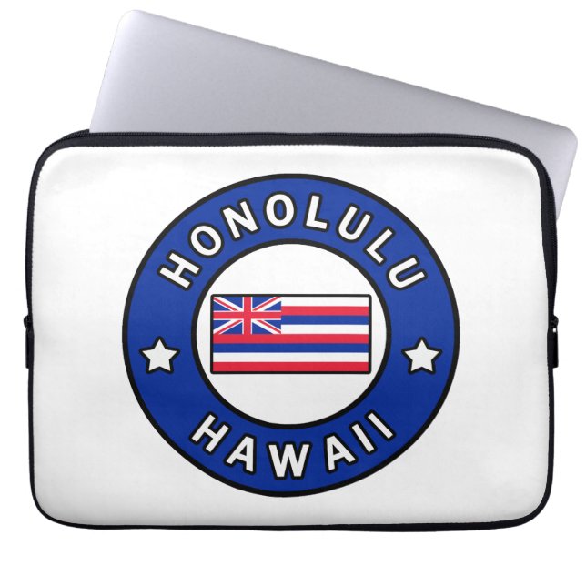 Honolulu Hawaii Laptop Sleeve (Voorkant)