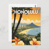 Honolulu Hawaii nostalgische reizen Briefkaart (Voorkant / Achterkant)