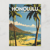 Honolulu Hawaii nostalgische vintage reizen Briefkaart (Voorkant)