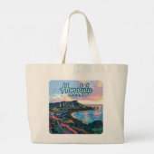 Honolulu Hawaii Oahu Waikiki Beach Diamondhead Grote Tote Bag (Achterkant)