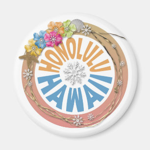 Honolulu Hawaii pastel Magneet