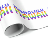Honolulu Hawaii regenboog woorden inpakpapier (Rol Hoek)