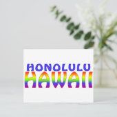 Honolulu Hawaii regenboogwoorden briefkaart (Staand voorkant)