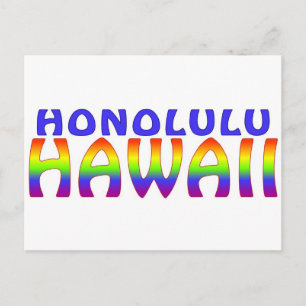 Honolulu Hawaii regenboogwoorden briefkaart
