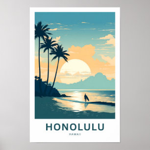 Honolulu Hawaii Reisprint Poster