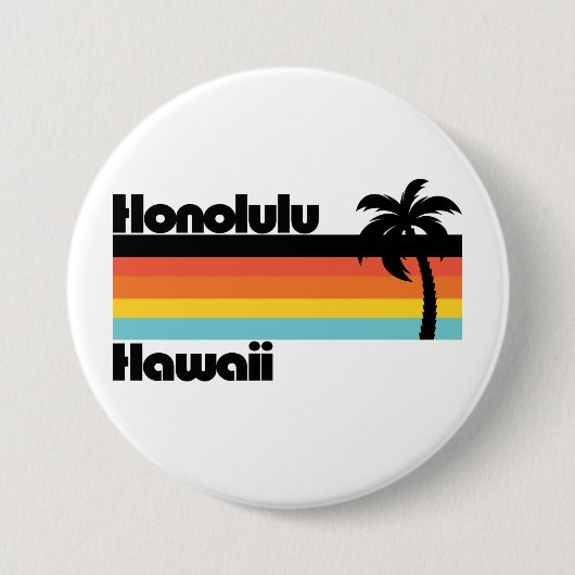  Honolulu Hawaii Ronde Button 7,6 Cm (Voorkant)
