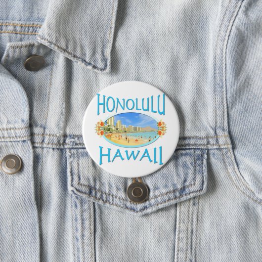 Honolulu Hawaii Ronde Button 7,6 Cm (In situ)