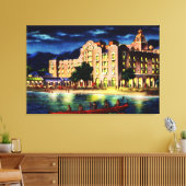Honolulu Hawaii Royal Hawaiian Hotel 's nachts Canvas Afdruk (Insitu (Woonkamer))
