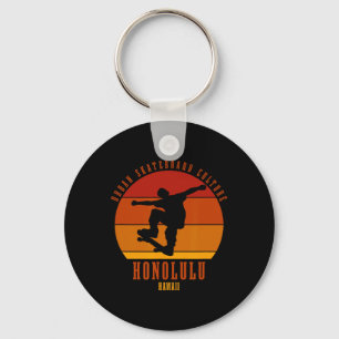 Honolulu Hawaii Skateboarder Urn Skateboarden 2 Sleutelhanger