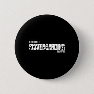 Honolulu Hawaii Skateboarder Urn Skateboarden Ronde Button 5,7 Cm