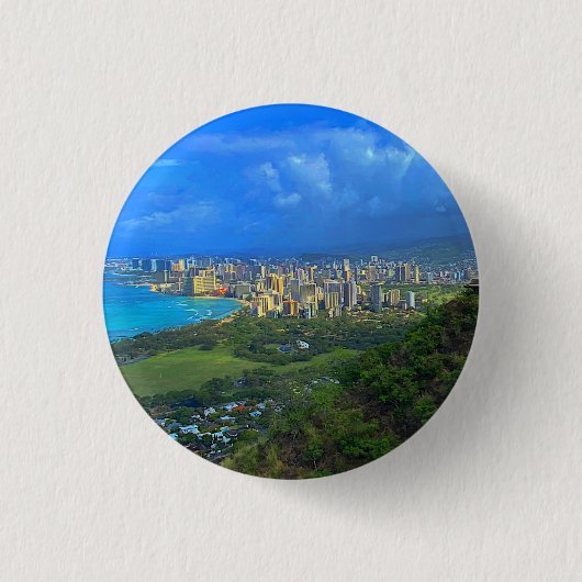 Honolulu, Hawaii Skyline #1 Button (Voorkant)