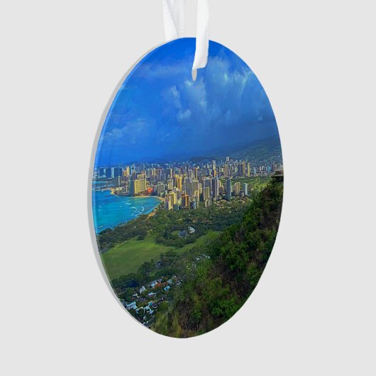 Honolulu, Hawaii Skyline #1 Ornament (voorkant)