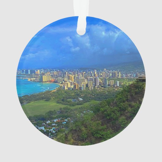 Honolulu, Hawaii Skyline #1 Ornament (achterkant)