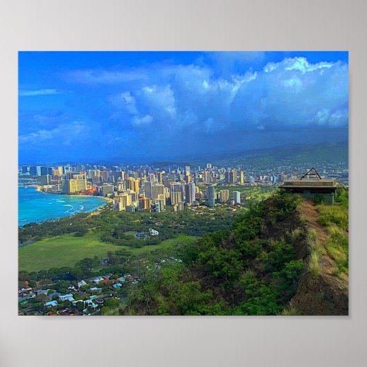 Honolulu, Hawaii Skyline #1 Poster (Voorkant)