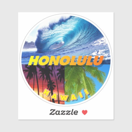 Honolulu Hawaii Sticker (Vel)