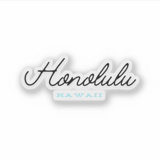 Honolulu Hawaii Sticker (Voorkant)