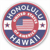 HONOLULU, Hawaii Sticker (Voorkant)