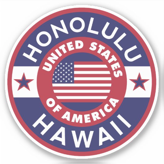 HONOLULU, Hawaii Sticker (Voorkant)