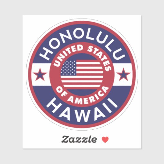 HONOLULU, Hawaii Sticker (Vel)
