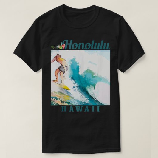 Honolulu Hawaii Surfen Hawaiian Surf Surf T-shirt (Design voorkant)