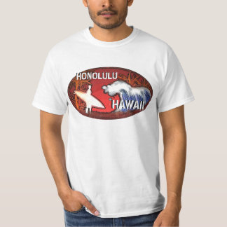 Honolulu Hawaii surfer golven kunstwaarde t-shirt