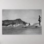 Honolulu, Hawaii - Surfers van Waikiki Beach Poster (Voorkant)