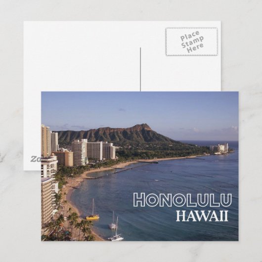 Honolulu, Hawaii Travel Briefkaart (Voorkant / Achterkant)