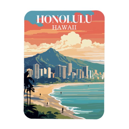  Honolulu Hawaii Travel Souvenir Magneet (Verticaal)