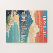 Honolulu, Hawaii: Travel Vintage Legpuzzel (Horizontaal)