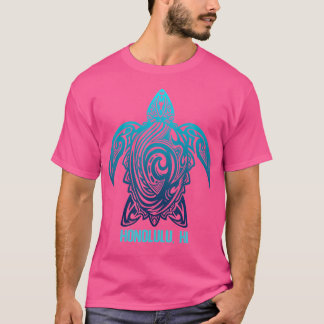 Honolulu Hawaii Tribal Turtle Hawaiian Surfer Divi T-shirt