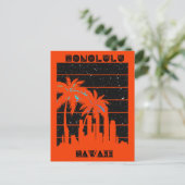 Honolulu Hawaii Tropical City Skyline Travel Briefkaart (Staand voorkant)
