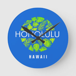 Honolulu Hawaii Tropical Custom Name Ronde Klok