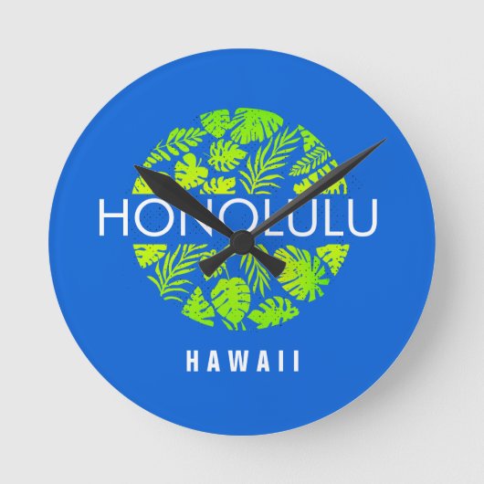 Honolulu Hawaii Tropical Custom Name Ronde Klok (Voorkant)