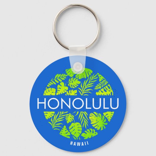 Honolulu Hawaii Tropical Custom Name Sleutelhanger (Voorkant)