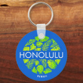 Honolulu Hawaii Tropical Custom Name Sleutelhanger (Voorkant)