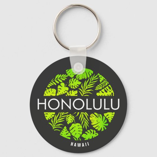 Honolulu Hawaii Tropical Custom Name Sleutelhanger (Voorkant)