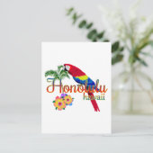 Honolulu Hawaii Tropical Parrot Briefkaart (Staand voorkant)