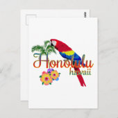 Honolulu Hawaii Tropical Parrot Briefkaart (Voorkant / Achterkant)