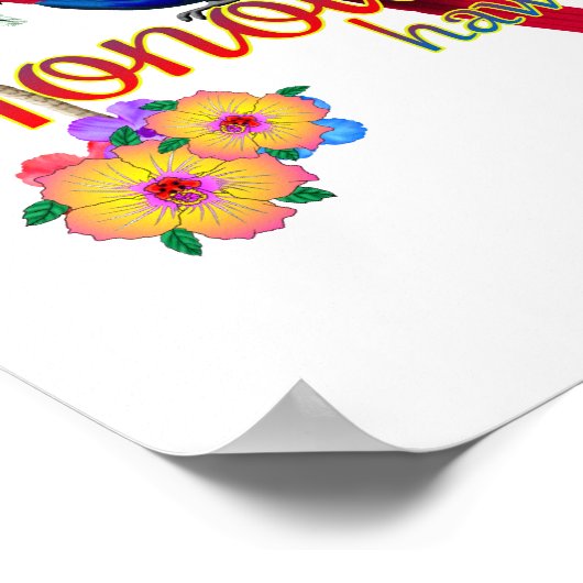 Honolulu Hawaii Tropical Parrot Poster (Hoek)