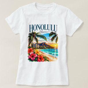 Honolulu Hawaii Tropisch Strand Grafisch T-shirt