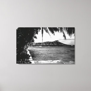 Honolulu, Hawaii - Uitzicht van Diamond Head Canvas Afdruk