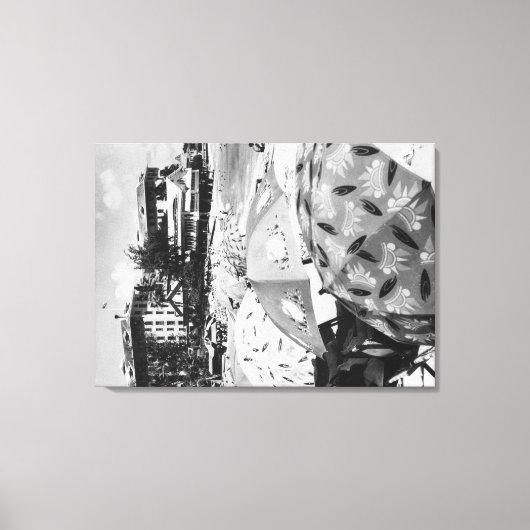 Honolulu, Hawaii - Uitzicht van Waikiki Beach Canvas Afdruk (Voorkant)