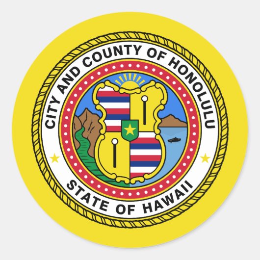 Honolulu, Hawaii, Verenigde Staten Ronde Sticker (Voorkant)