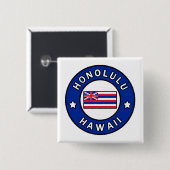 Honolulu Hawaii Vierkante Button 5,1 Cm (Voorkant /achterkant)